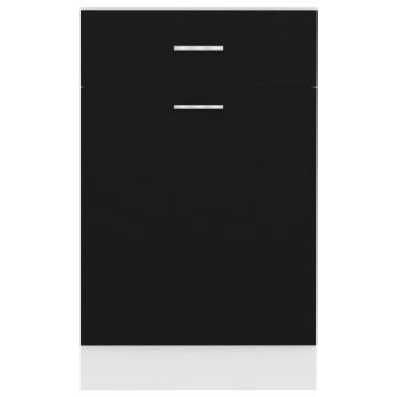 Dulap inferior cu sertar, negru, 50 x 46 x 81,5 cm, PAL - Img 6