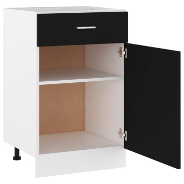Dulap inferior cu sertar, negru, 50 x 46 x 81,5 cm, PAL - Img 8