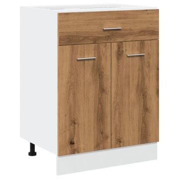 Dulap inferior cu sertar stejar artizanal, 60x46x81,5 cm, lemn - Img 2