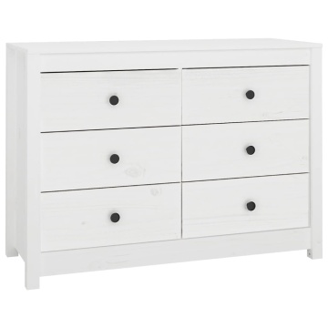 Dulap lateral, alb, 100x40x72 cm, lemn masiv de pin - Img 2