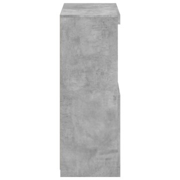 Dulap lateral cu lumini LED, gri beton, lemn prelucrat - Img 7