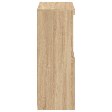 Dulap lateral cu lumini LED, stejar sonoma, lemn prelucrat - Img 7