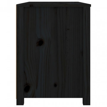Dulap lateral, negru, 100x40x54 cm, lemn masiv de pin - Img 8