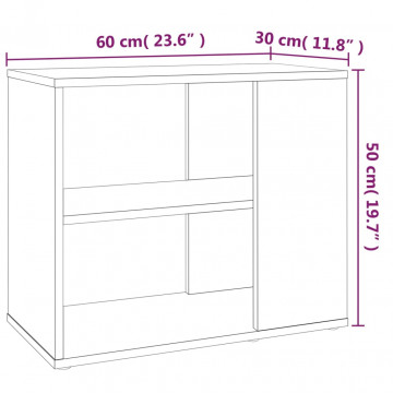 Dulap lateral, stejar maro, 60x30x50 cm, lemn prelucrat - Img 6