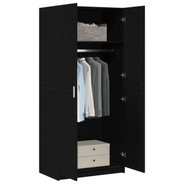 Dulap Negre Stejar 80x51x180 cm Lemn prelucrat - Img 3