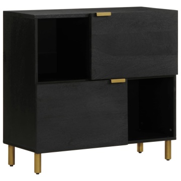 Dulap, negru, 80x33x75 cm, lemn prelucrat - Img 1