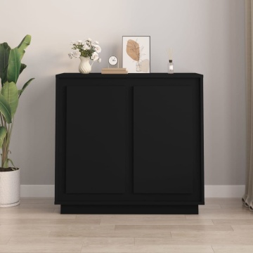 Dulap, negru, 80x34x75 cm, lemn prelucrat - Img 1