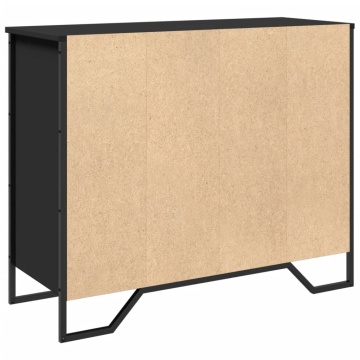 Dulap, negru, 91x35,5x74,5 cm, lemn prelucrat - Img 5