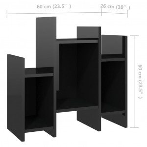 Dulap noptieră, negru extralucios, 60x26x60 cm, PAL - Img 6