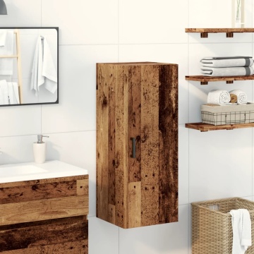 Dulap pe perete, lemn vechi, 34,5x34x90 cm, lemn prelucrat - Img 1