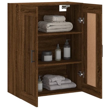 Dulap pe perete, stejar maro, 69,5x34x90 cm, lemn prelucrat - Img 8
