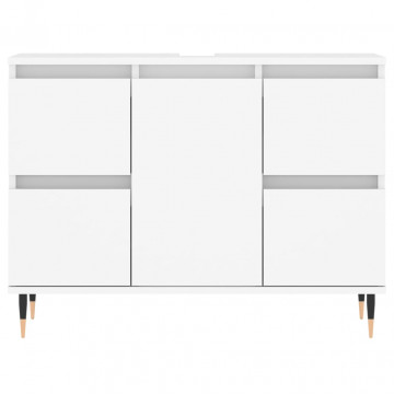 Dulap pentru baie, alb, 80x33x60 cm, lemn compozit - Img 8