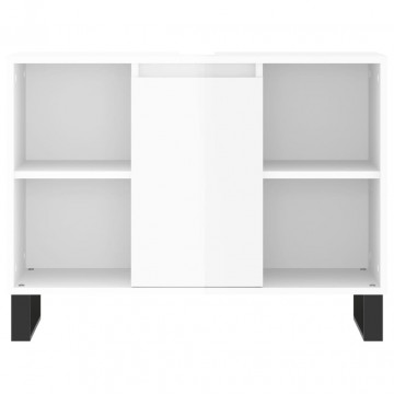 Dulap pentru baie, alb extralucios, 80x33x60 cm, lemn compozit - Img 5