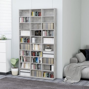 Dulap pentru CD-uri, gri beton, 102x16x177,5 cm, lemn compozit - Img 1