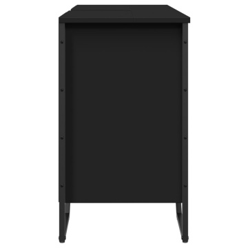Dulap pentru chiuvetă baie, negru, 91x35x60 cm, lemn prelucrat - Img 8