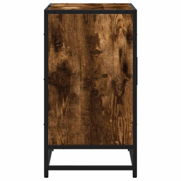 Dulap pentru chiuvetă de baie stejar afumat 65x33x60 cm lemn - Img 6