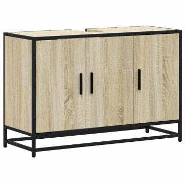 Dulap pentru chiuveta de baie stejar Sonoma 90x33x60 cm lemn - Img 2