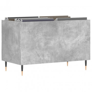 Dulap pentru discuri, gri beton, 74,5x38x48 cm, lemn prelucrat - Img 3