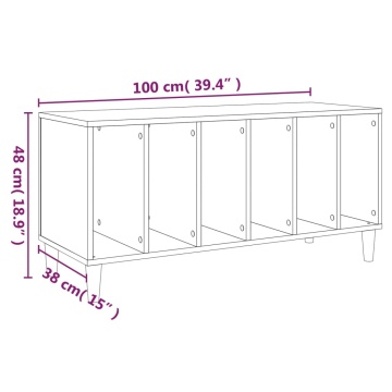 Dulap pentru discuri gri sonoma, 100x38x48 cm, lemn prelucrat - Img 7