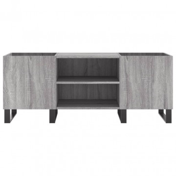 Dulap pentru discuri gri sonoma, 121x38x48 cm, lemn prelucrat - Img 4