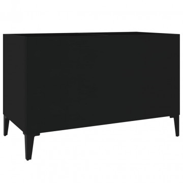 Dulap pentru discuri, negru, 74,5x38x48 cm, lemn prelucrat - Img 2