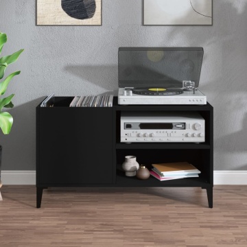 Dulap pentru discuri, negru, 84,5x38x48 cm, lemn prelucrat - Img 3
