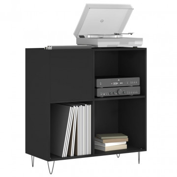 Dulap pentru discuri negru 84,5x38x89 cm lemn compozit - Img 3