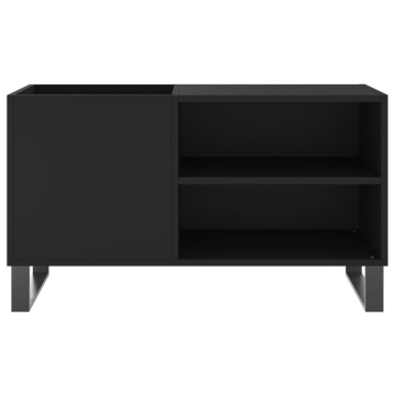 Dulap pentru discuri, negru, 85x38x48 cm, lemn prelucrat - Img 4
