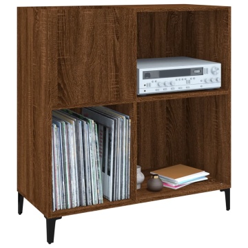Dulap pentru discuri stejar maro 84,5x38x89 cm lemn compozit - Img 4