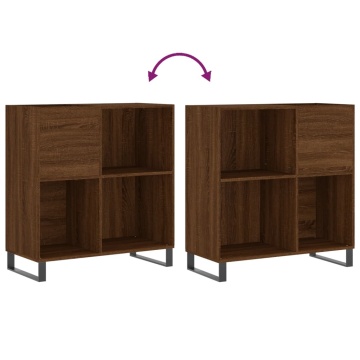 Dulap pentru discuri stejar maro 84,5x38x89 cm lemn compozit - Img 6