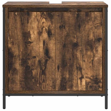 Dulap pentru lavoar baie stejar afumat 60x34,5x60 cm - Img 5