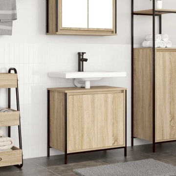 Dulap pentru lavoar baie Stejar Sonoma 60x34,5x60 cm - Img 1