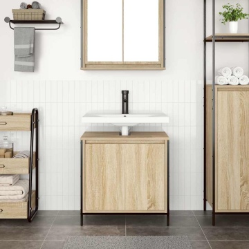 Dulap pentru lavoar baie Stejar Sonoma 60x34,5x60 cm - Img 3