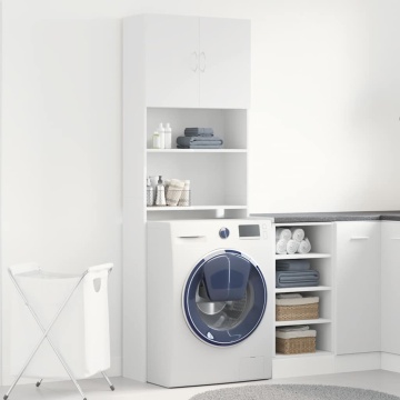 Dulap pentru mașină de spălat alb 64x24x190 cm lemn prelucrat - Img 3