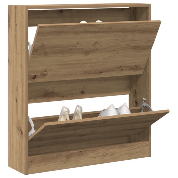 Dulap pentru pantofi cu sertar rabatabil Stejar afumat 80x21x87,5 cm - Img 3