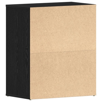 Dulap pentru pantofi Negru Stejar 60x35x70 cm Lemn - Img 4