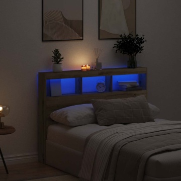 Dulap pentru tăblie cu LED Stejar Artisan 140x17x102 cm - Img 1