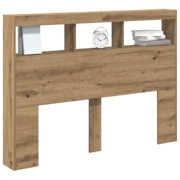 Dulap pentru tăblie cu LED Stejar Artisan 140x17x102 cm - Img 8