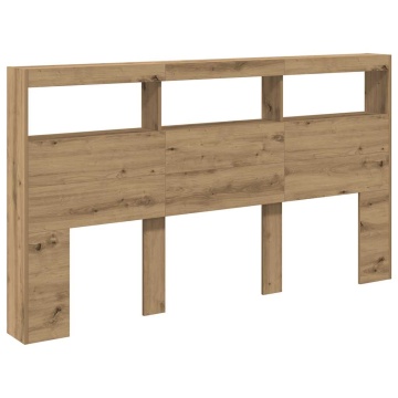 Dulap pentru tăblie cu LED Stejar Artisan 180x17x102 cm - Img 5