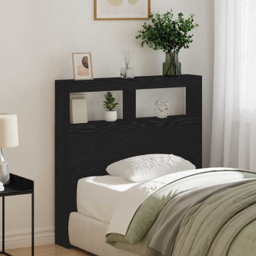 Dulap pentru tăblie cu LED Stejar negru 100x17x102 cm - Img 4