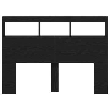 Dulap pentru tăblie cu LED Stejar negru 140x17x102 cm - Img 6