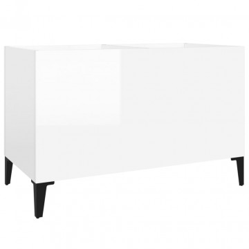Dulap pt discuri, alb extralucios 74,5x38x48 cm lemn prelucrat - Img 2