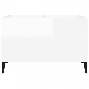 Dulap pt discuri, alb extralucios 74,5x38x48 cm lemn prelucrat - Img 8