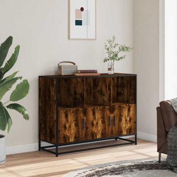 Dulap, stejar fumuriu, 100x35x76 cm, lemn compozit - Img 3