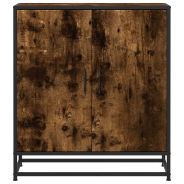 Dulap, stejar fumuriu, 68x35x76 cm, lemn prelucrat și metal - Img 4