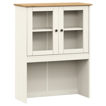 Dulap superior comodă „VIGO”, alb, 78x30x100 cm, lemn masiv pin - Img 2