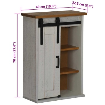 Dulap suspendat HALDEN cu ușă glisantă alb 49x22,5x70 cm pin - Img 6