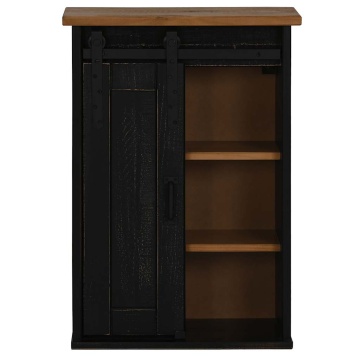 Dulap suspendat HALDEN cu ușă glisantă negru 49x22,5x70 cm pin - Img 3