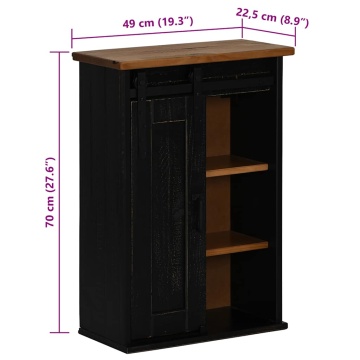 Dulap suspendat HALDEN cu ușă glisantă negru 49x22,5x70 cm pin - Img 6