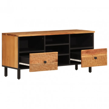 Dulap TV, 100x33x46 cm, lemn masiv de acacia - Img 4